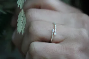 *Preorder* Tiny Leaf & Opal Ring