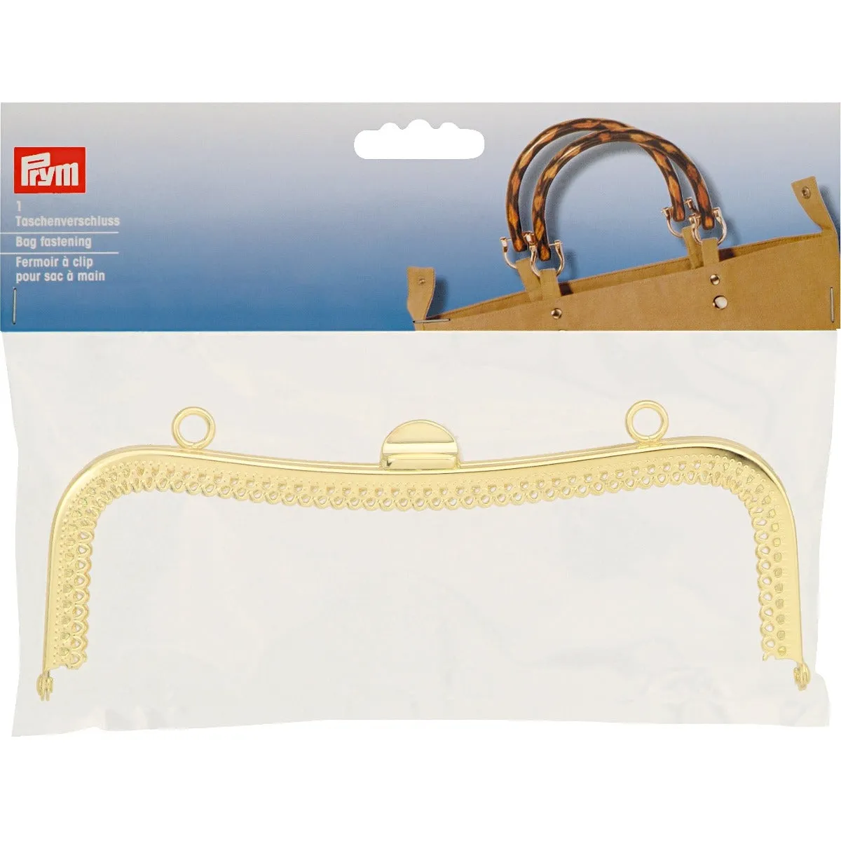 Prym Vintage style bag fastener, gold colour