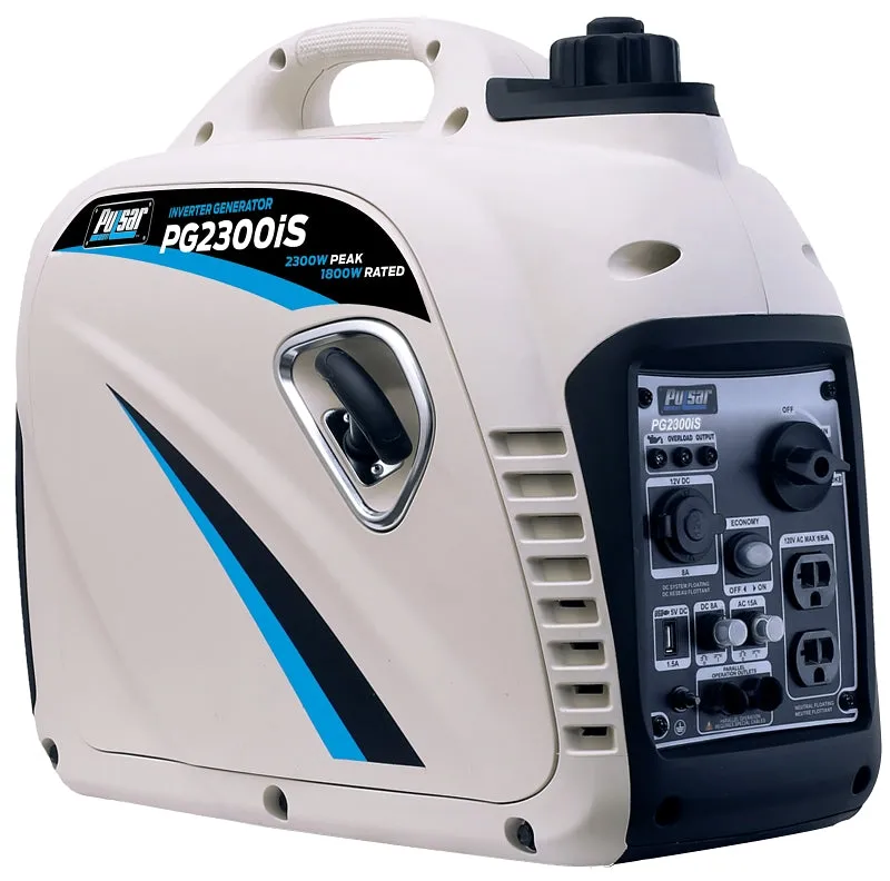 Pulsar PG2300IS Inverter Generator, 15 A, 12/120 V, 2300 W Output, Gasoline, 1.18 gal Tank, 8 hr Run Time, Recoil Start :EA: QUANTITY: 1