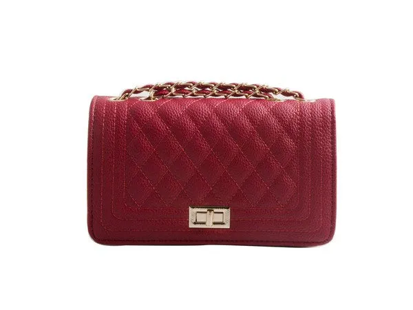 Quilted PU Leather Chain Fashion Bag