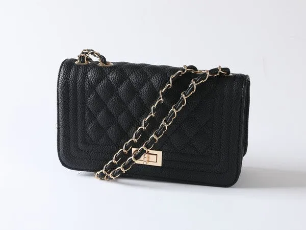 Quilted PU Leather Chain Fashion Bag