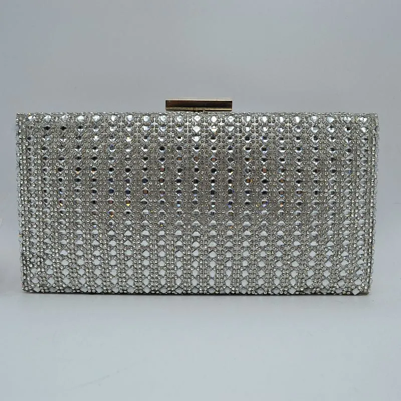 "Beth" Rectangular Jeweled Clutch