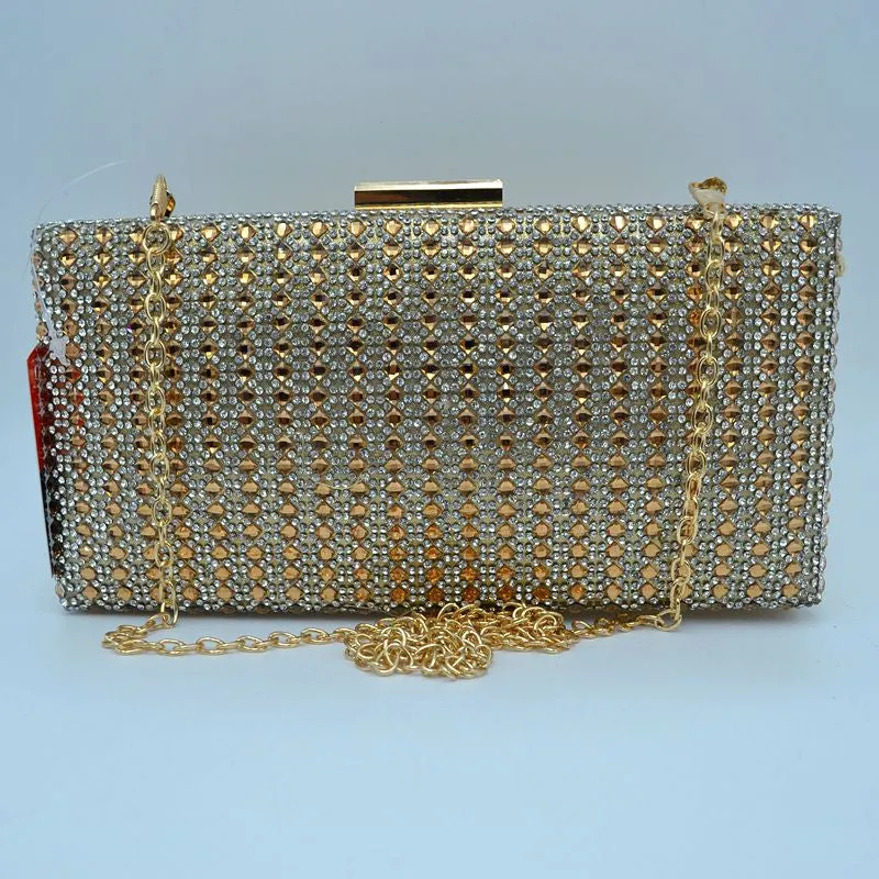 "Beth" Rectangular Jeweled Clutch