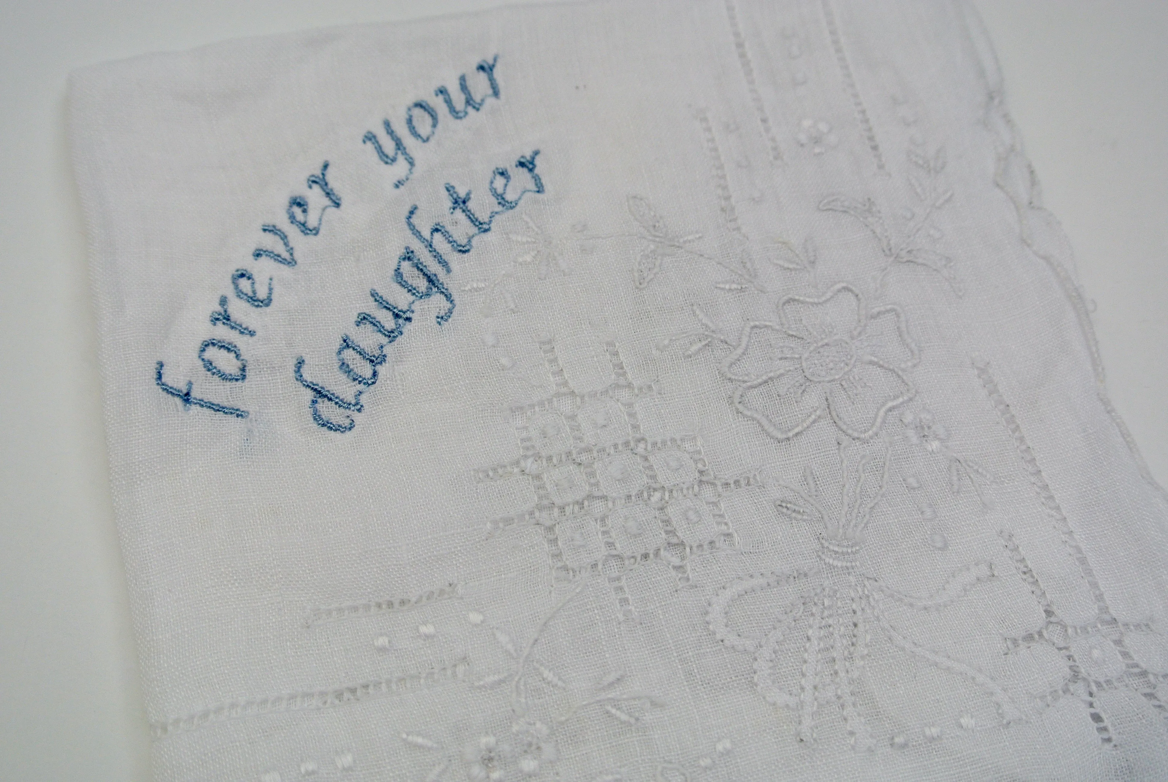 "Forever Your Daughter” Wedding hankie