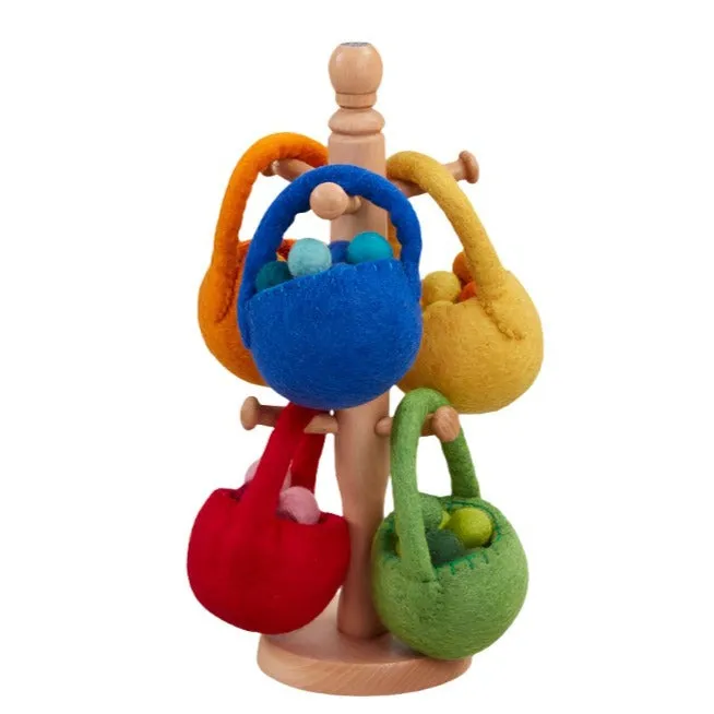 Rainbow Felt Bags and Balls Set (5Pk)