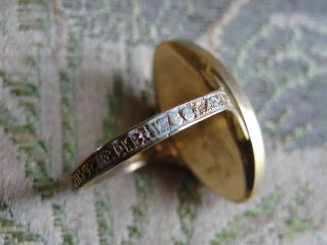 Rare Antique GEORGIAN Blue Urn MEMORIAL Mourning Ring Enamel and Rock Crystal Dated 1788 Memento Mori Jewelry