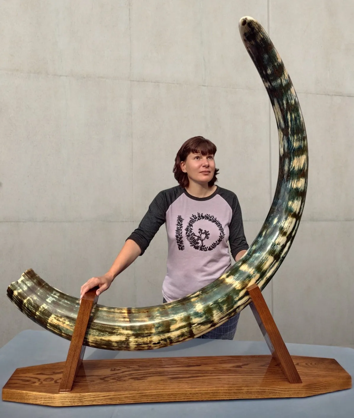 Rare Blue Mammoth Tusk, 8'2"