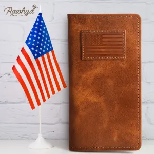 RAWHYD Leather American Flag Wallet for Men | Full-grain 6.75" x 3.5”