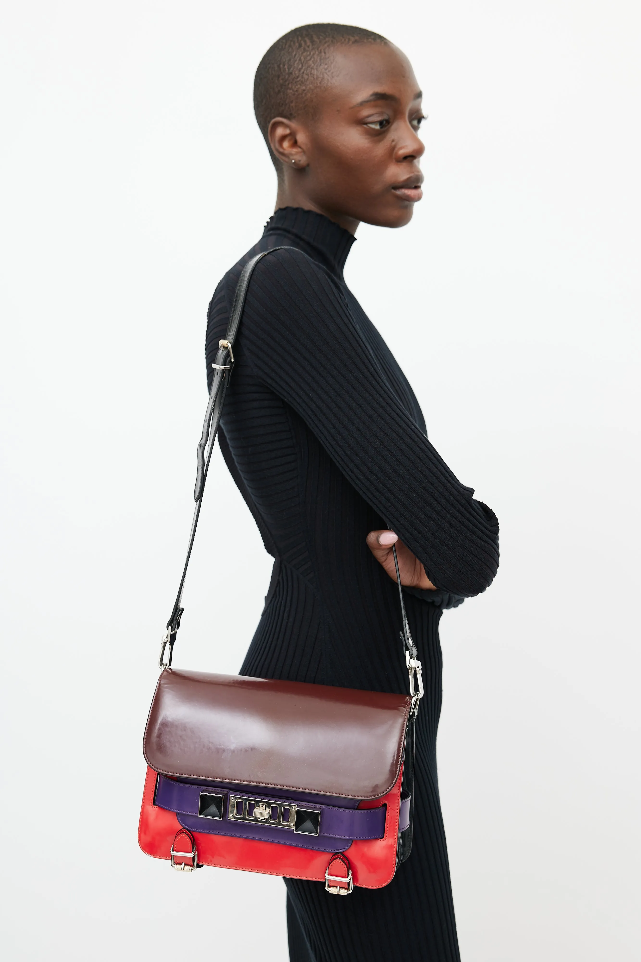 Red & Purple PS11 Leather Bag