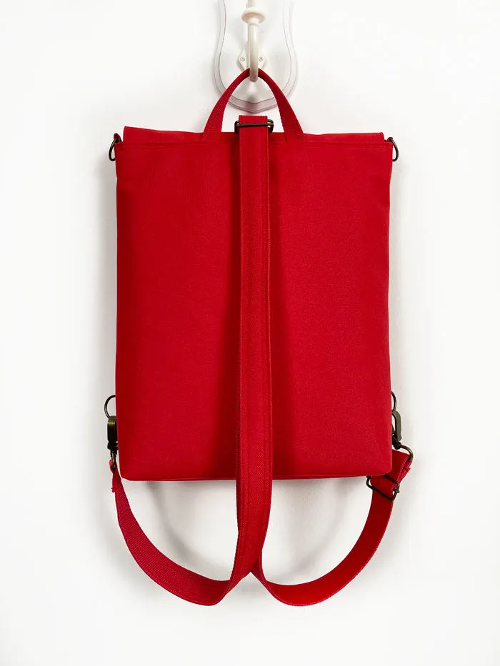 Red Multipurpose Backpack, Women's Cross Body Bag