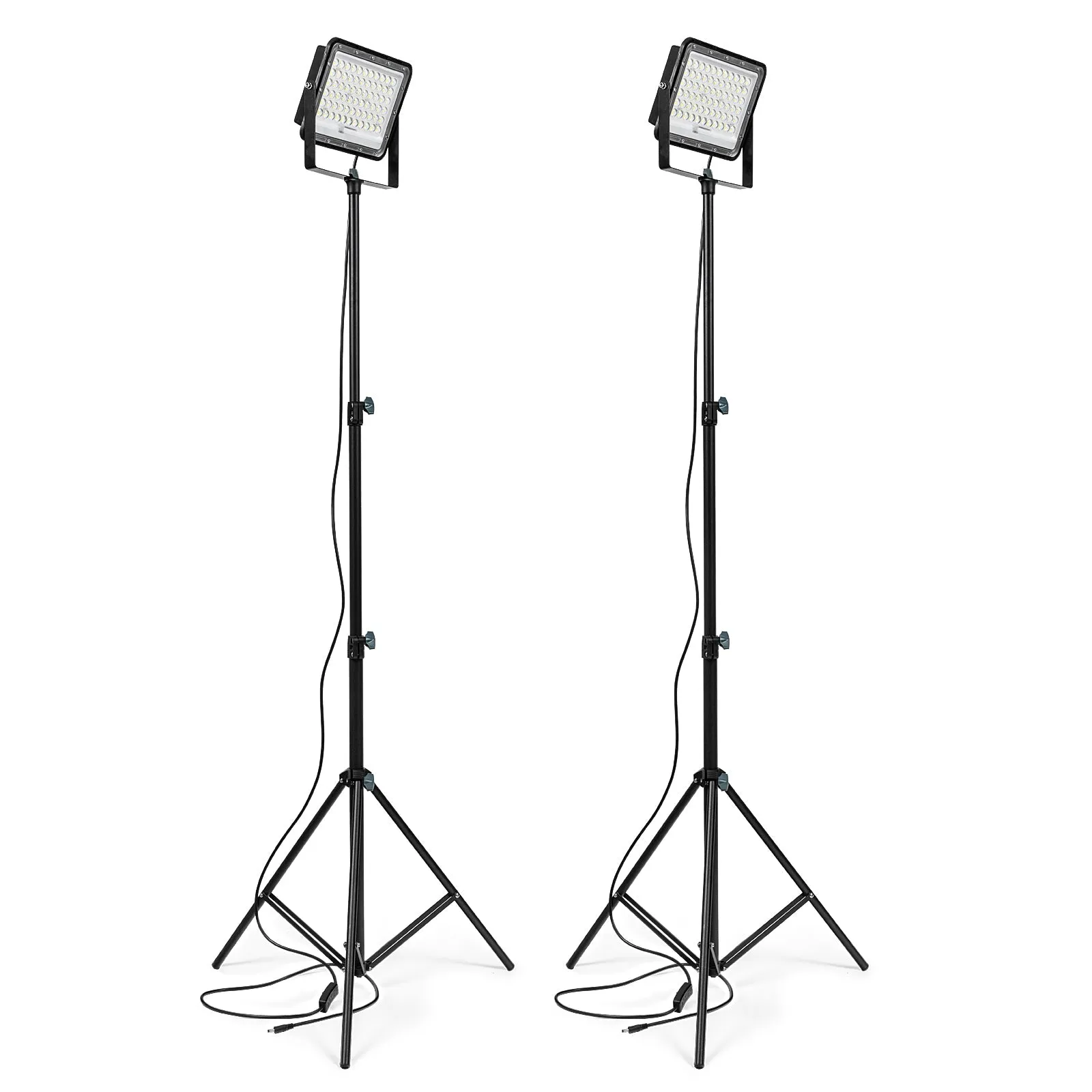 ROCKSOLAR 15W Portable Adjustable LED Floodlight with Telescopic Stand