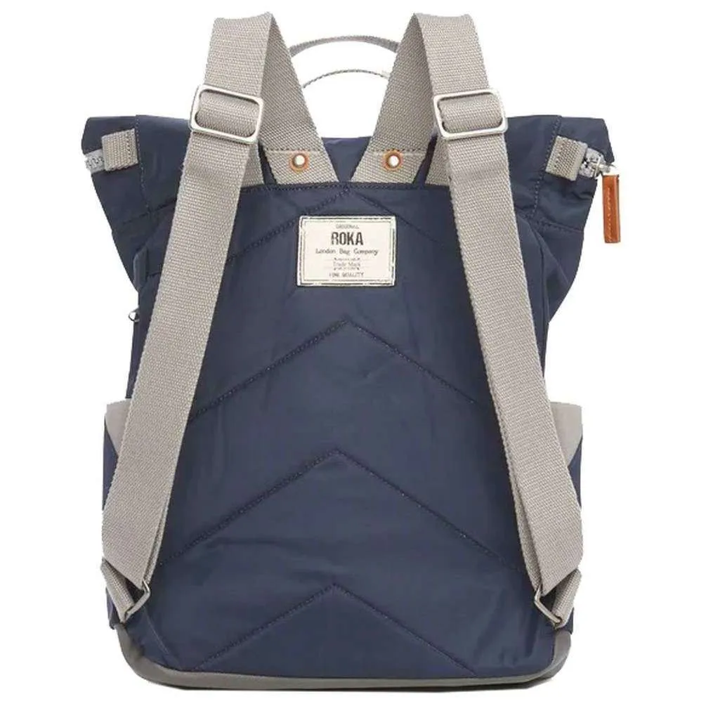 Roka Canfield B Medium Sustainable Nylon Backpack - Midnight Blue