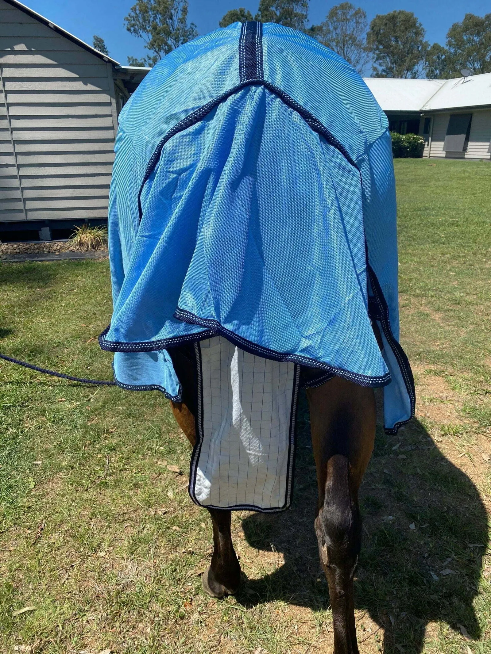 Ruby Rose Fly Mesh Combo Horse Rug // Blue