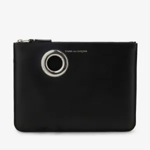 SA5100SE Silver Eyelet Wallet Black