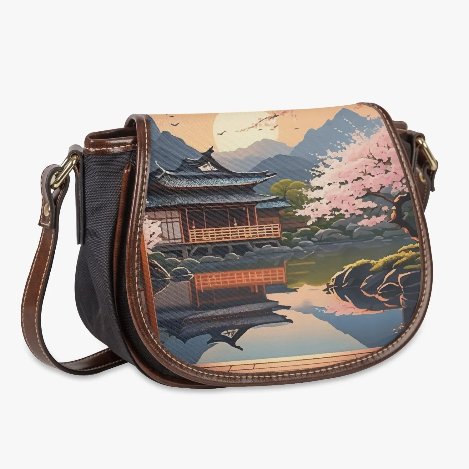 Sac selle à rabat "Paysage japonais" (346)