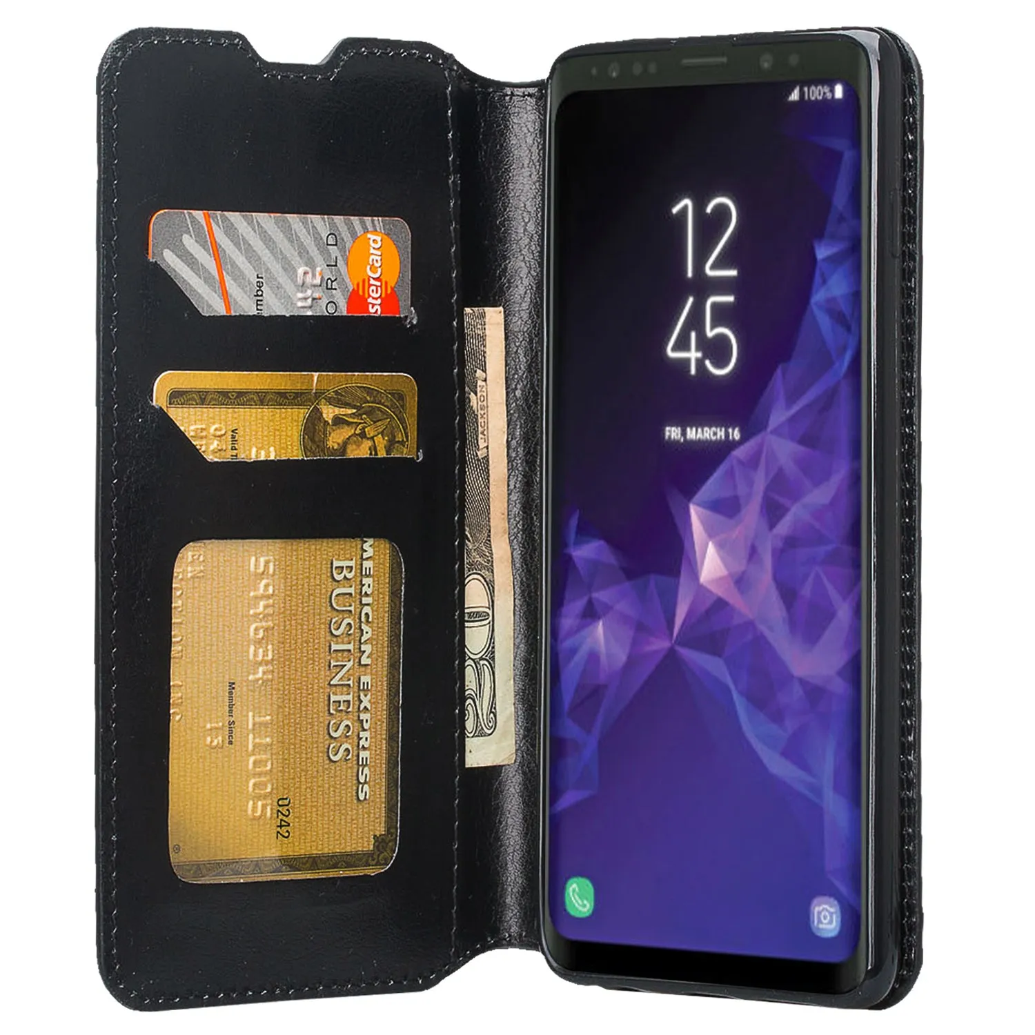 Samsung Galaxy S10 Plus Case, Galaxy S10  Wallet Case, Pu Leather Wallet Case [Kickstand] with ID & Credit Card Slots for Galaxy S10/Galaxy S10  - Black