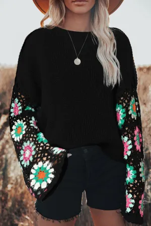 scarlett crochet sleeve sweater