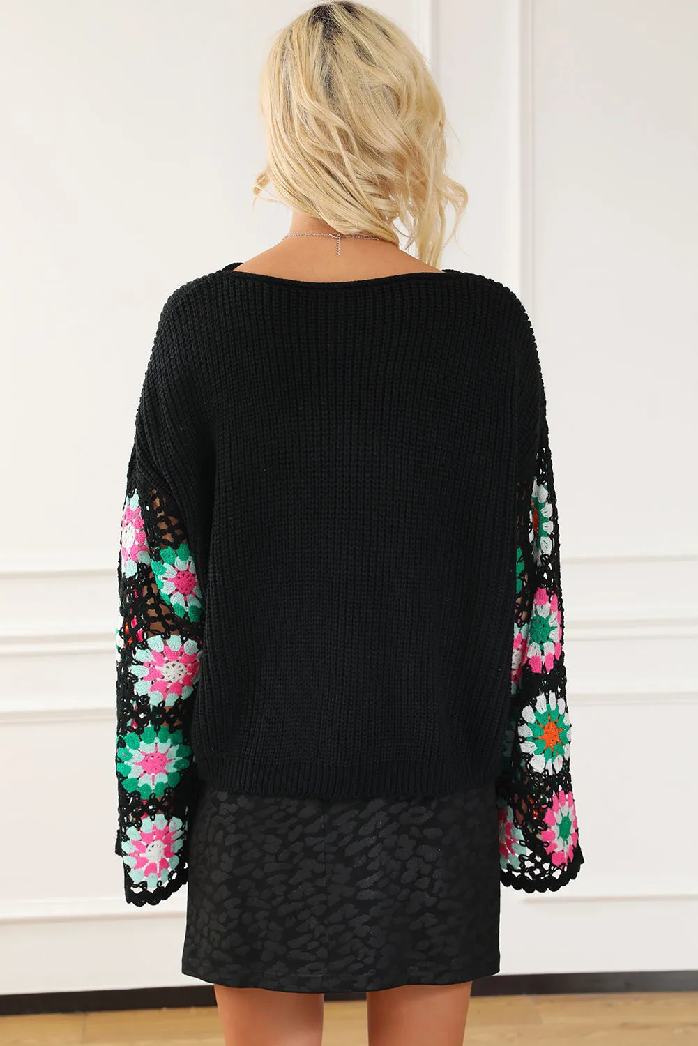 scarlett crochet sleeve sweater