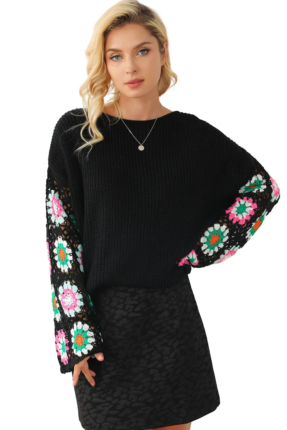 scarlett crochet sleeve sweater