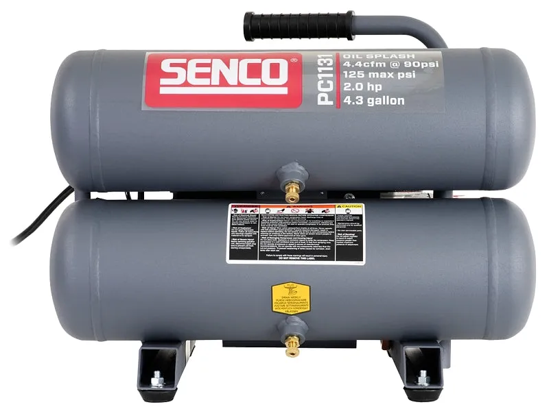 Senco PC1131 Air Compressor, Tool Only, 4.3 gal Tank, 2 hp, 115 V, 125 psi Pressure, 1-Stage, 4.4 scfm Air :EA: QUANTITY: 1