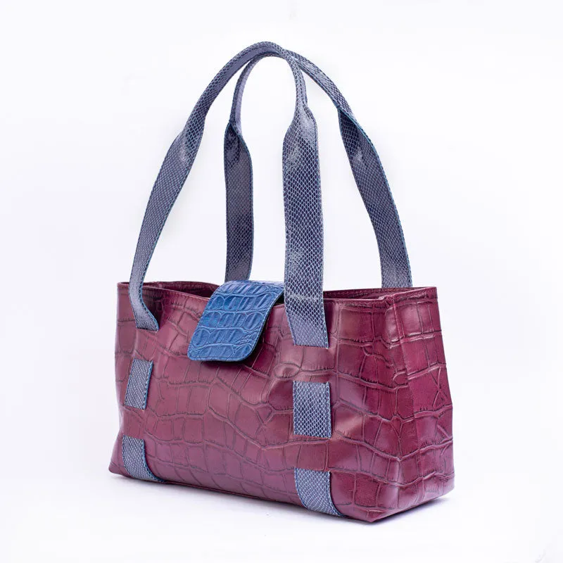 SERPENTINE SHOULDER TOTE BAG | GRAPE