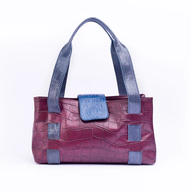 SERPENTINE SHOULDER TOTE BAG | GRAPE