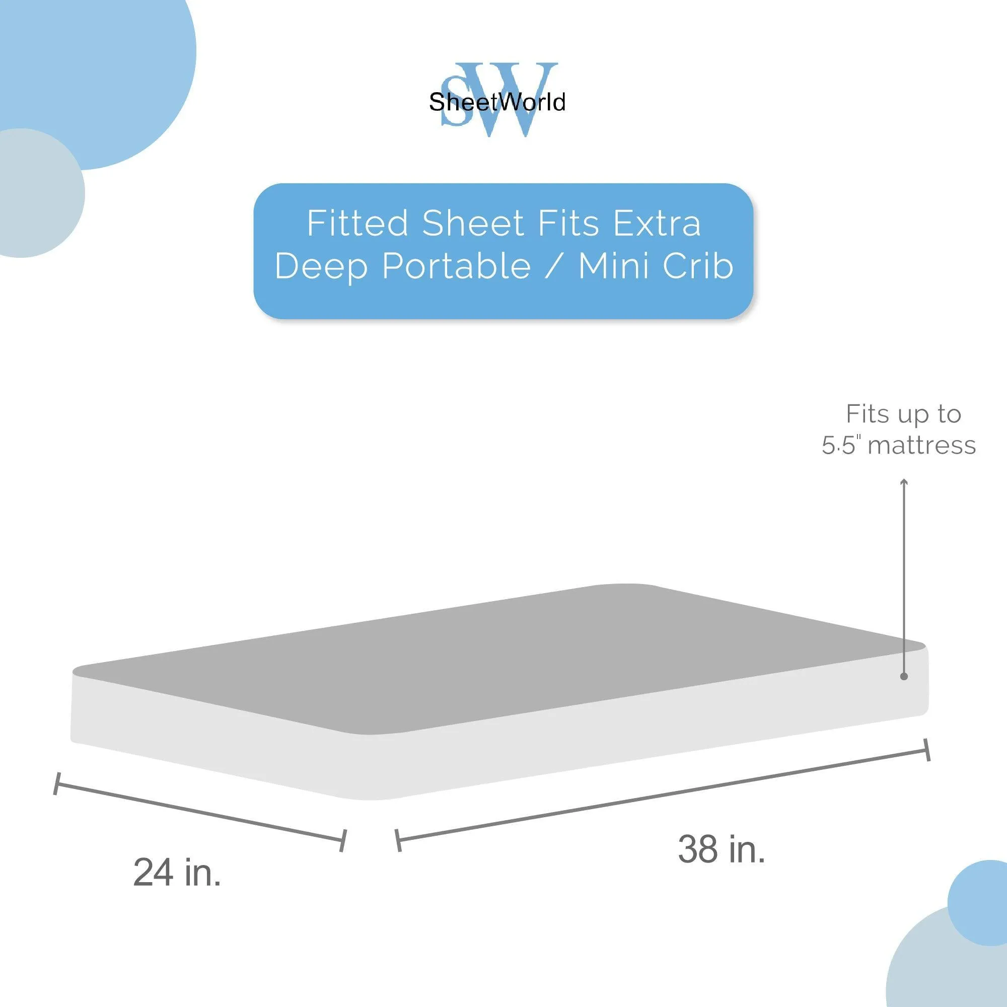 SheetWorld Fitted Portable Mini Crib Sheet - 100% Cotton Woven - Grey