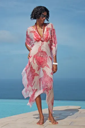 Silk Chiffon Lea Kaftan TURTLE