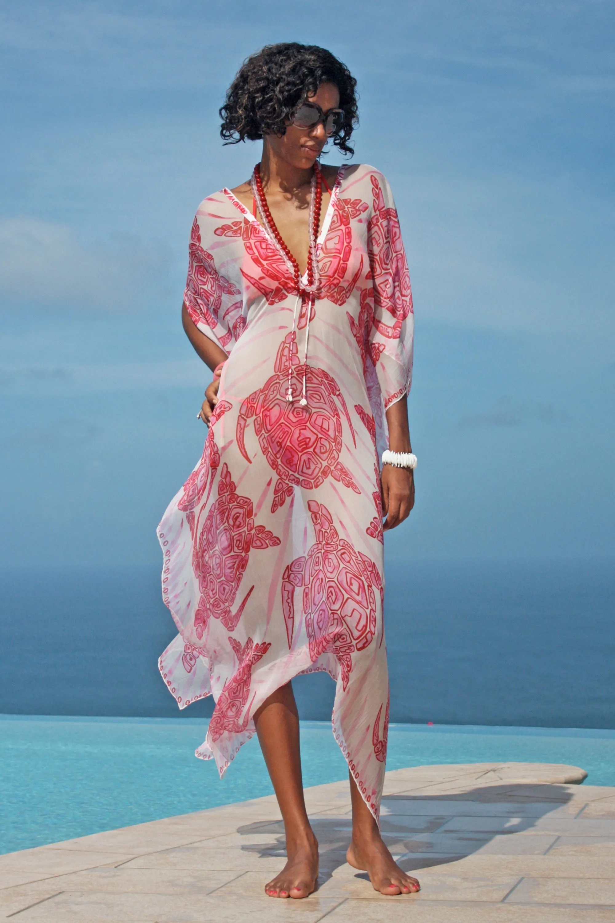 Silk Chiffon Lea Kaftan TURTLE