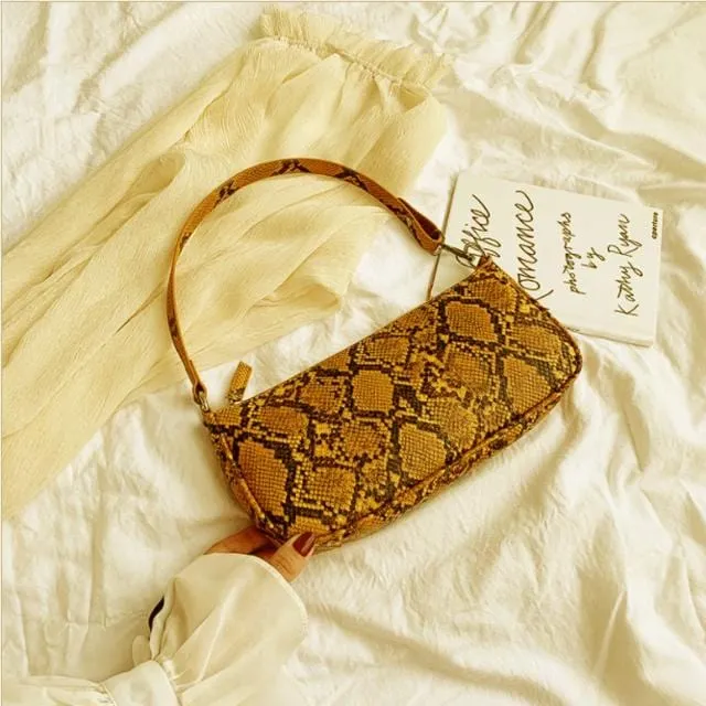 Snake Print Shoulder Bag