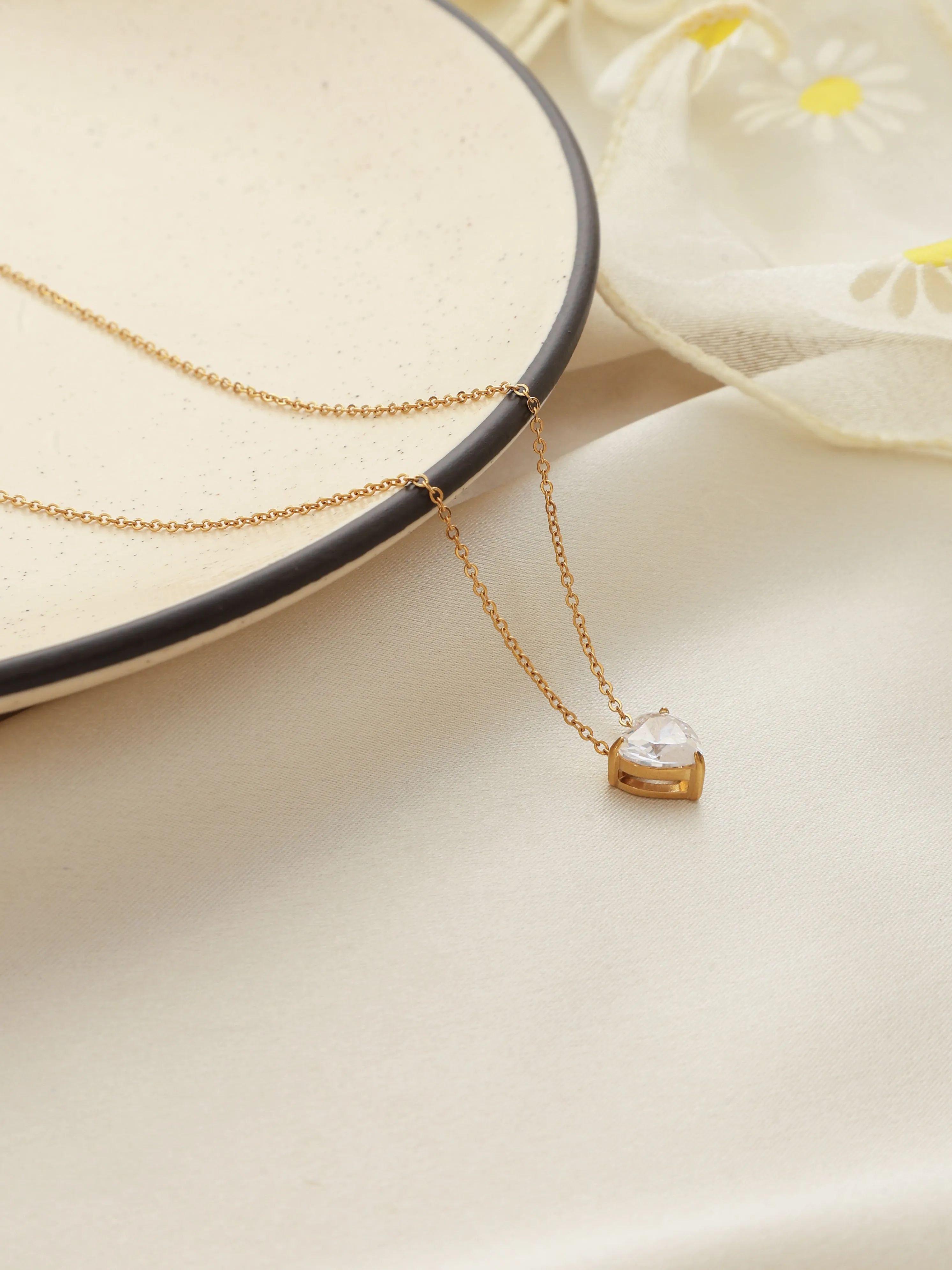 Solitaire Heart Necklace