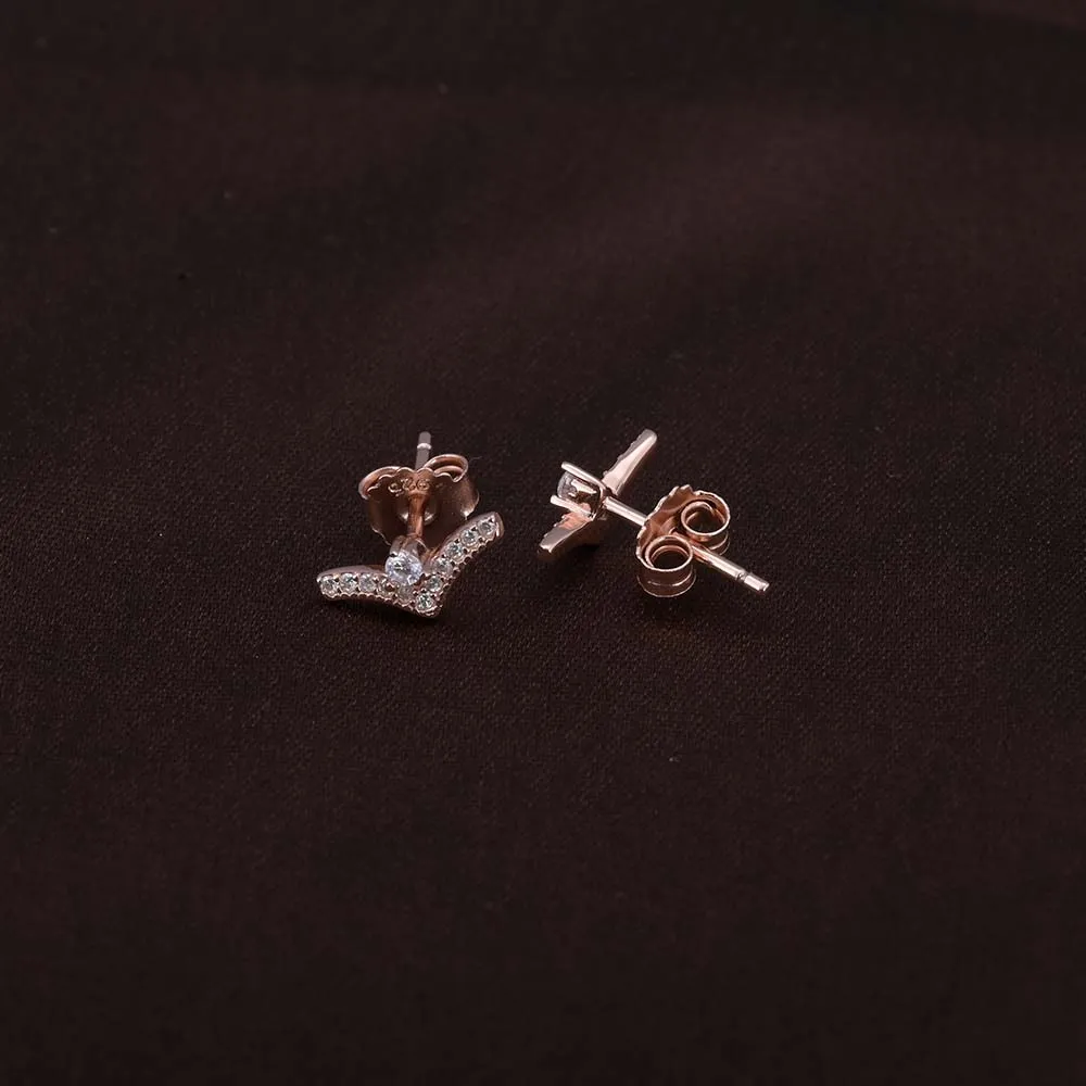 Starlit Elegance Studs | Rose Gold