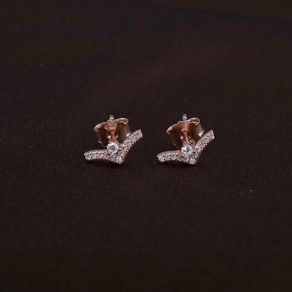 Starlit Elegance Studs | Rose Gold