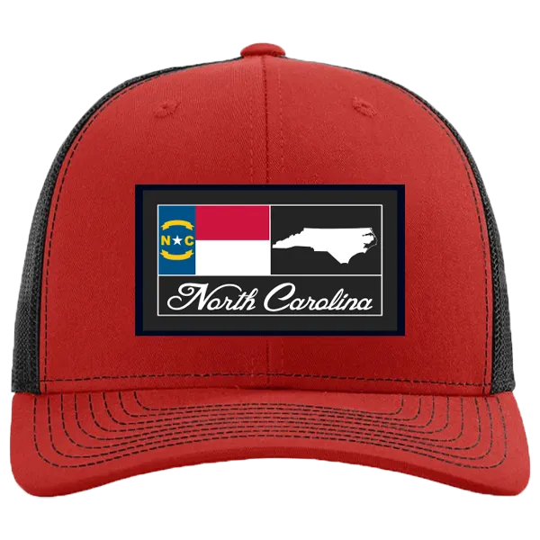 State of North Carolina Woven Patch Red and Black Richardson Hat