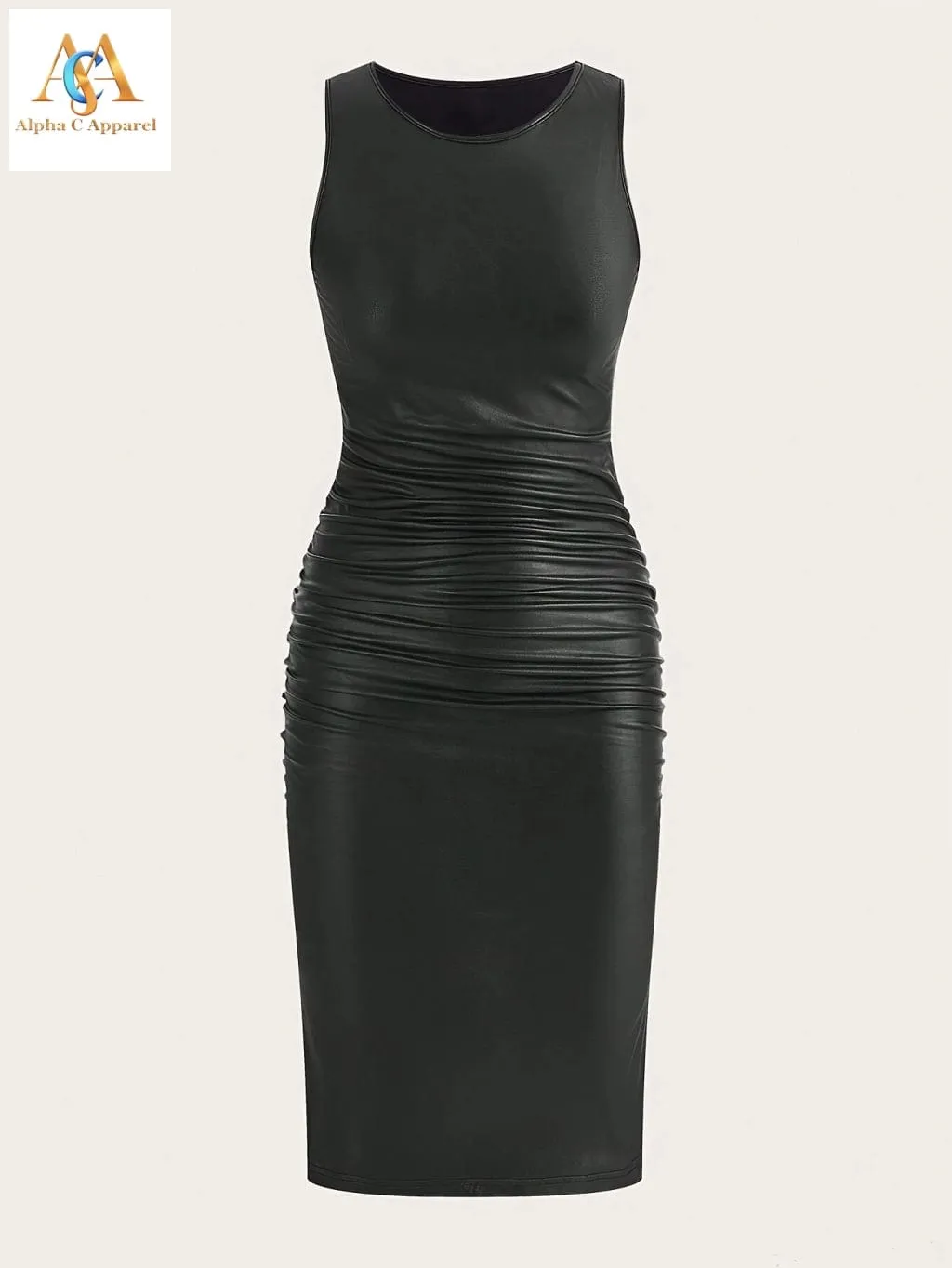 Stunning Sleeveless Sheath Dress - Elegant Crew Neck, Solid Color