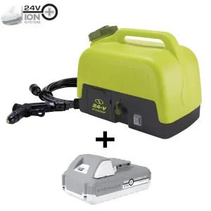 Sun Joe WA24C-LTE 24-Volt* IONMAX Cordless Go-Anywhere Portable Sink/Shower Spray Washer Kit | 5 Gal | 116 PSI Max* | 1.5 GPM Max* | W/ 2.0Ah Battery   Charger