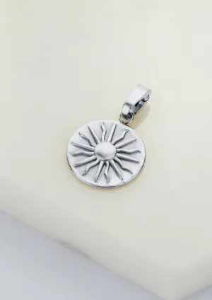 Sun Pendant Charm - Silver