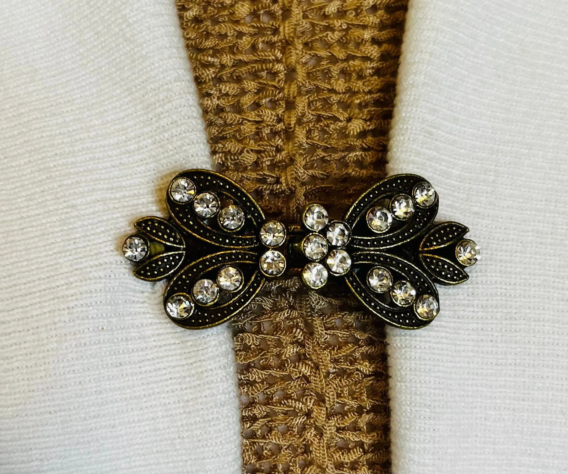 Sweater Clips Retro Rhinestones Sweater Clip Cardigan Clasp Ancient Bronze Wedding Jewelry Gift Gifts for Her by Fabulici