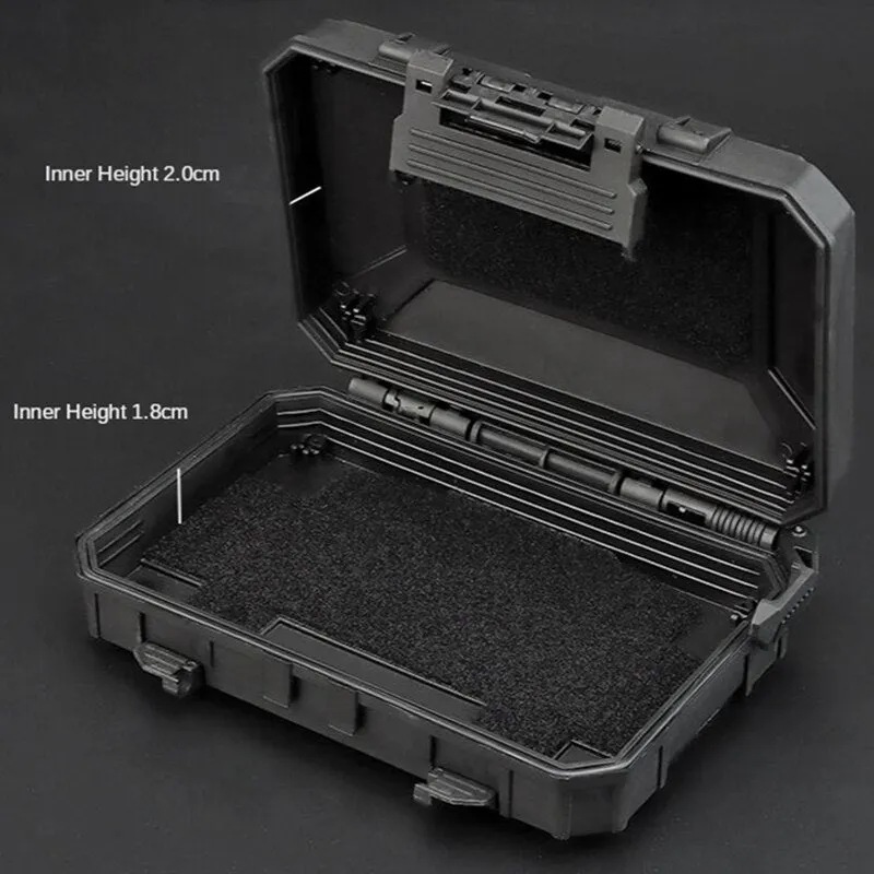 Tactical Equipment Storage Box Foam Padded Gun Safety Hard Shell Carry Case 7.7in