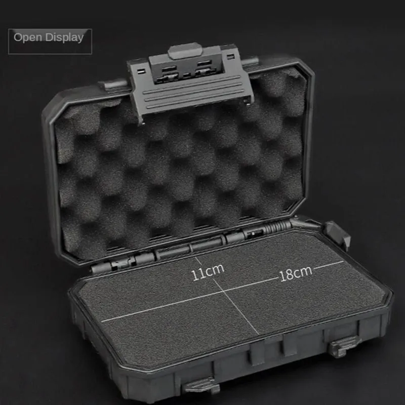 Tactical Equipment Storage Box Foam Padded Gun Safety Hard Shell Carry Case 7.7in