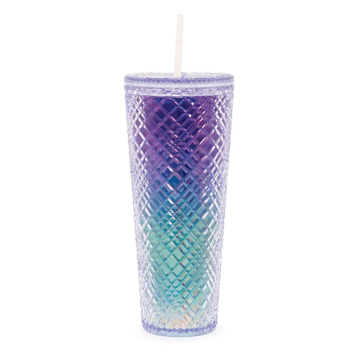 Tall Dazzling Jewel Holographic Tumbler - Ocean