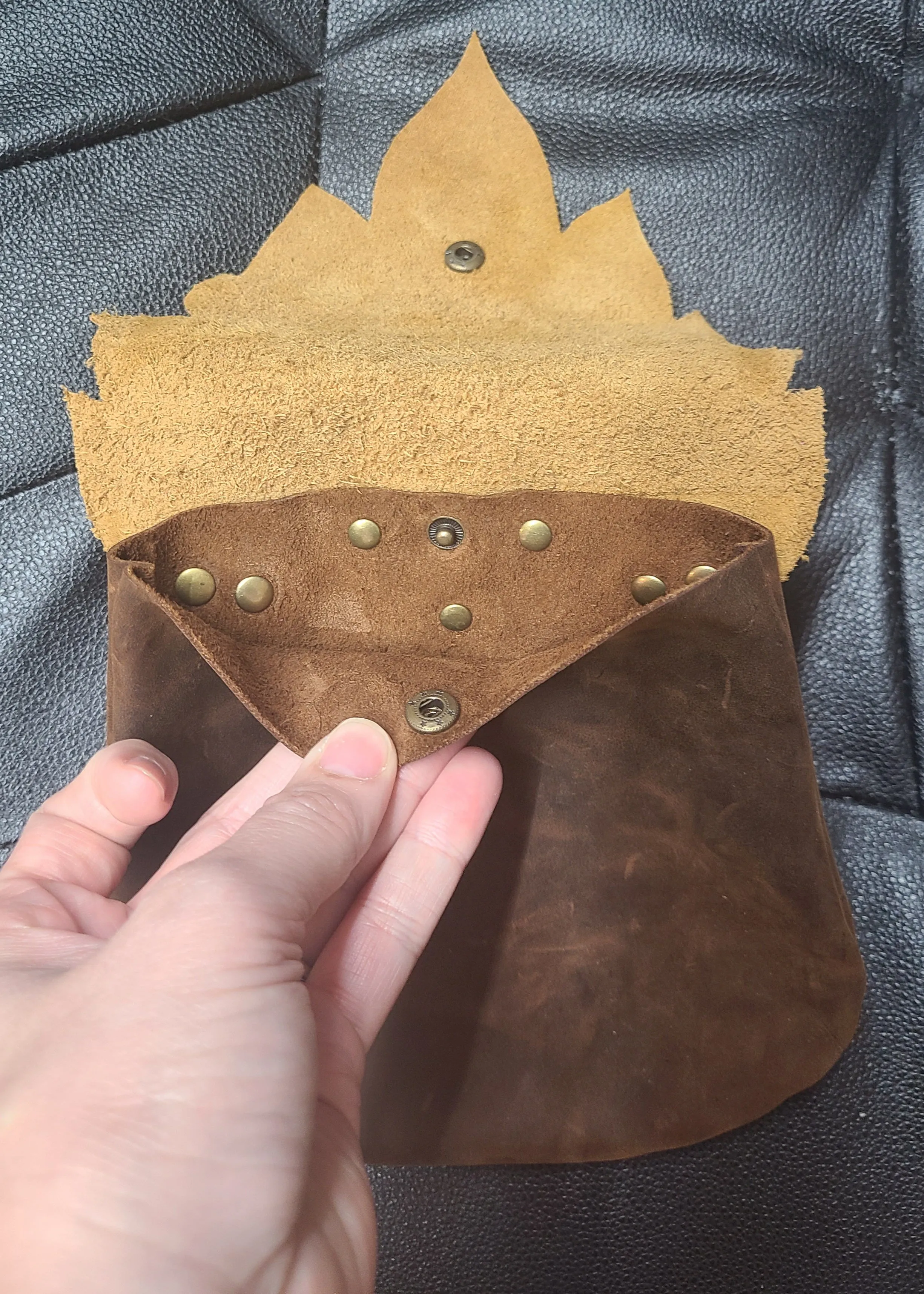 Tan Leather Leaf Belt Bag