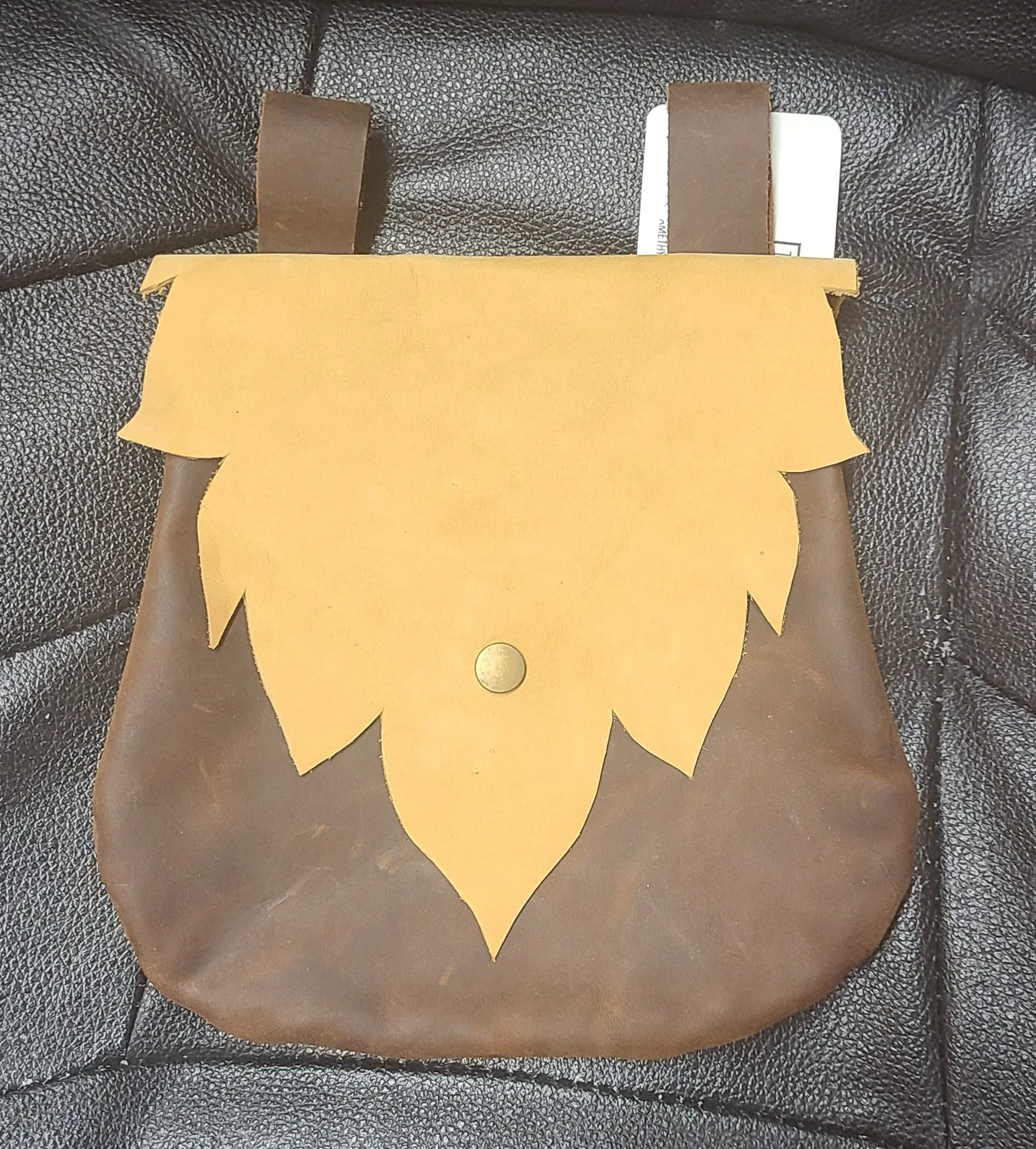 Tan Leather Leaf Belt Bag