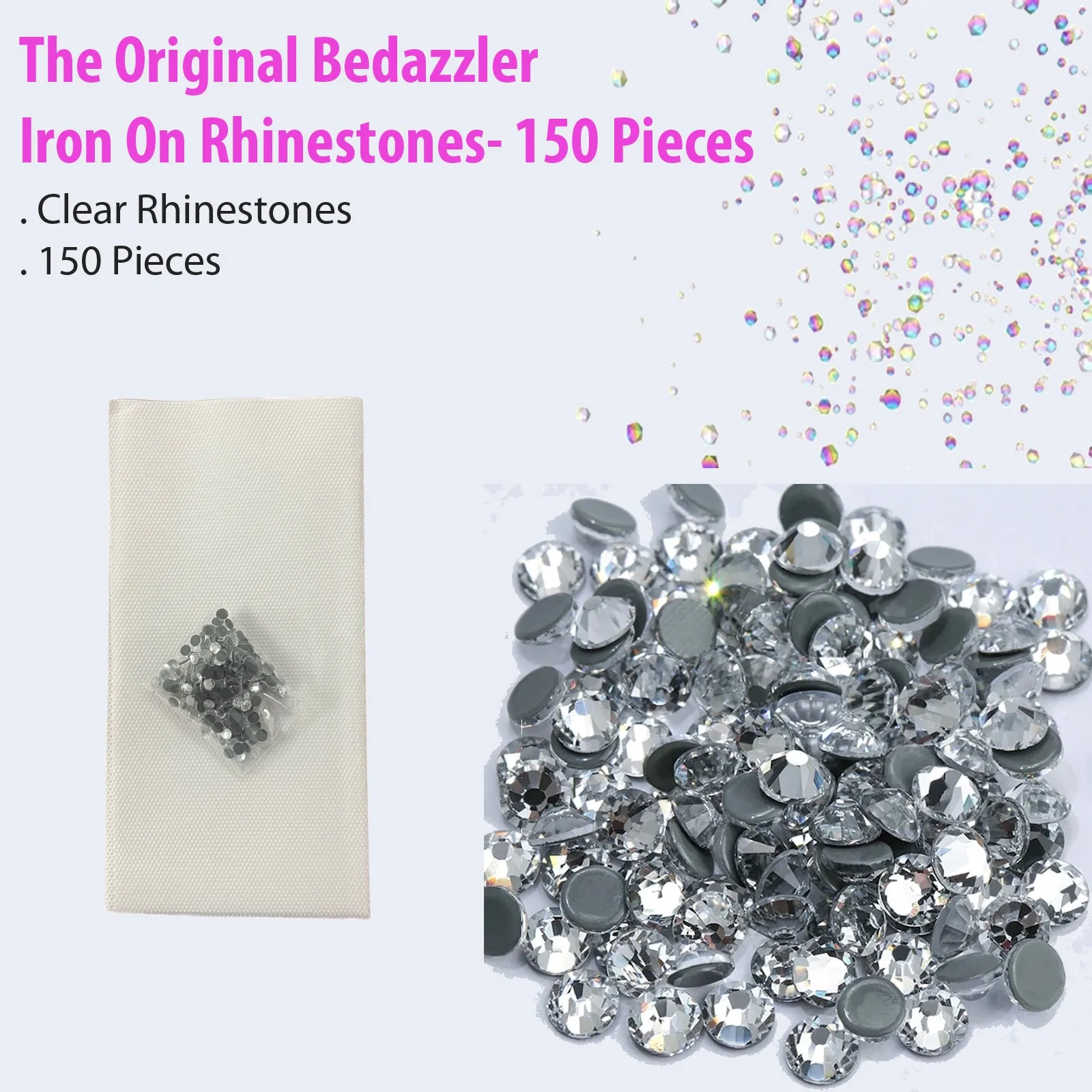 The Original Bedazzler Iron On  Rhinestones- 150 Pieces