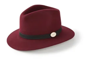 The Suffolk Fedora in Maroon (No Feather)