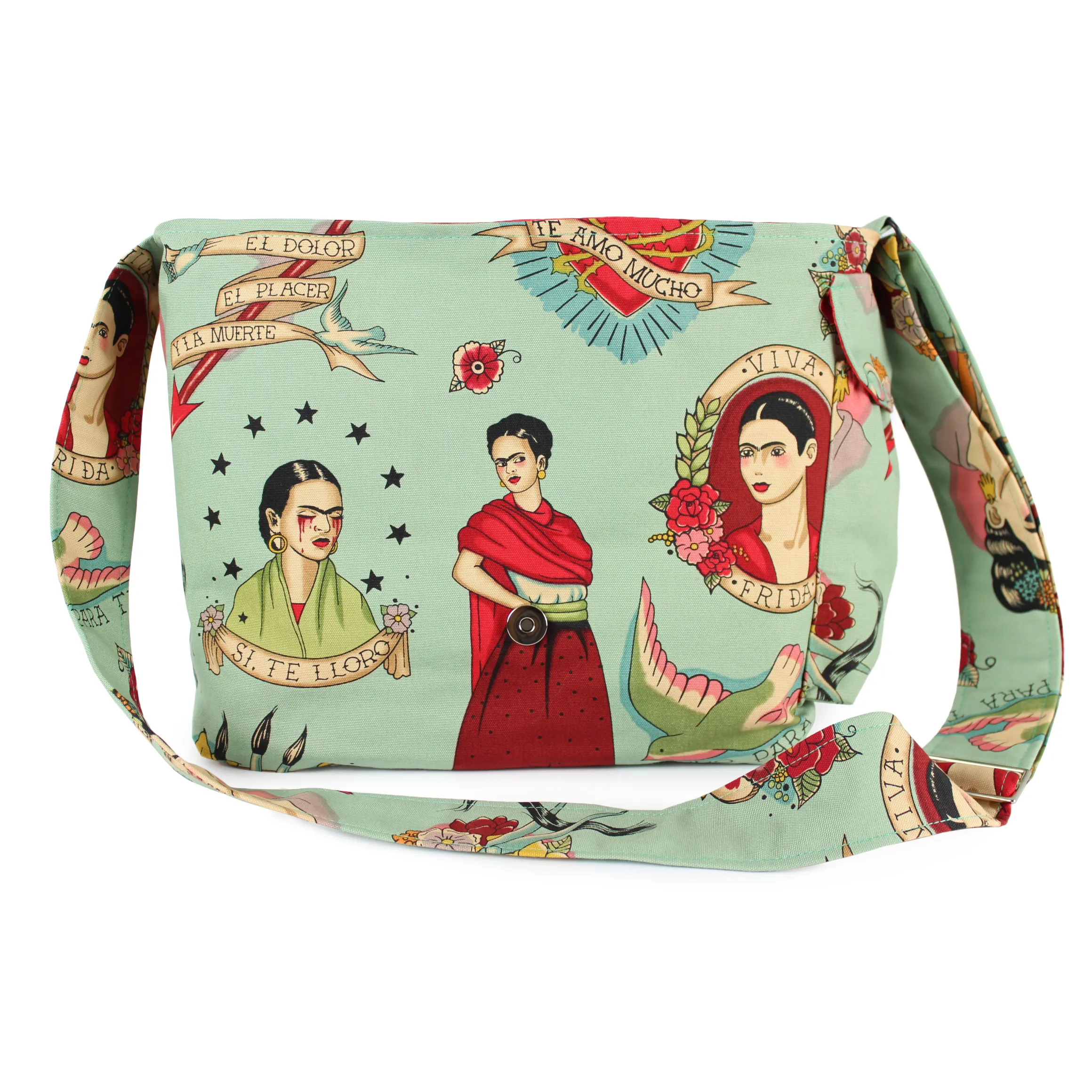 Todo Para Ti Teal Messenger Bag / Teal Frida Messenger Bag