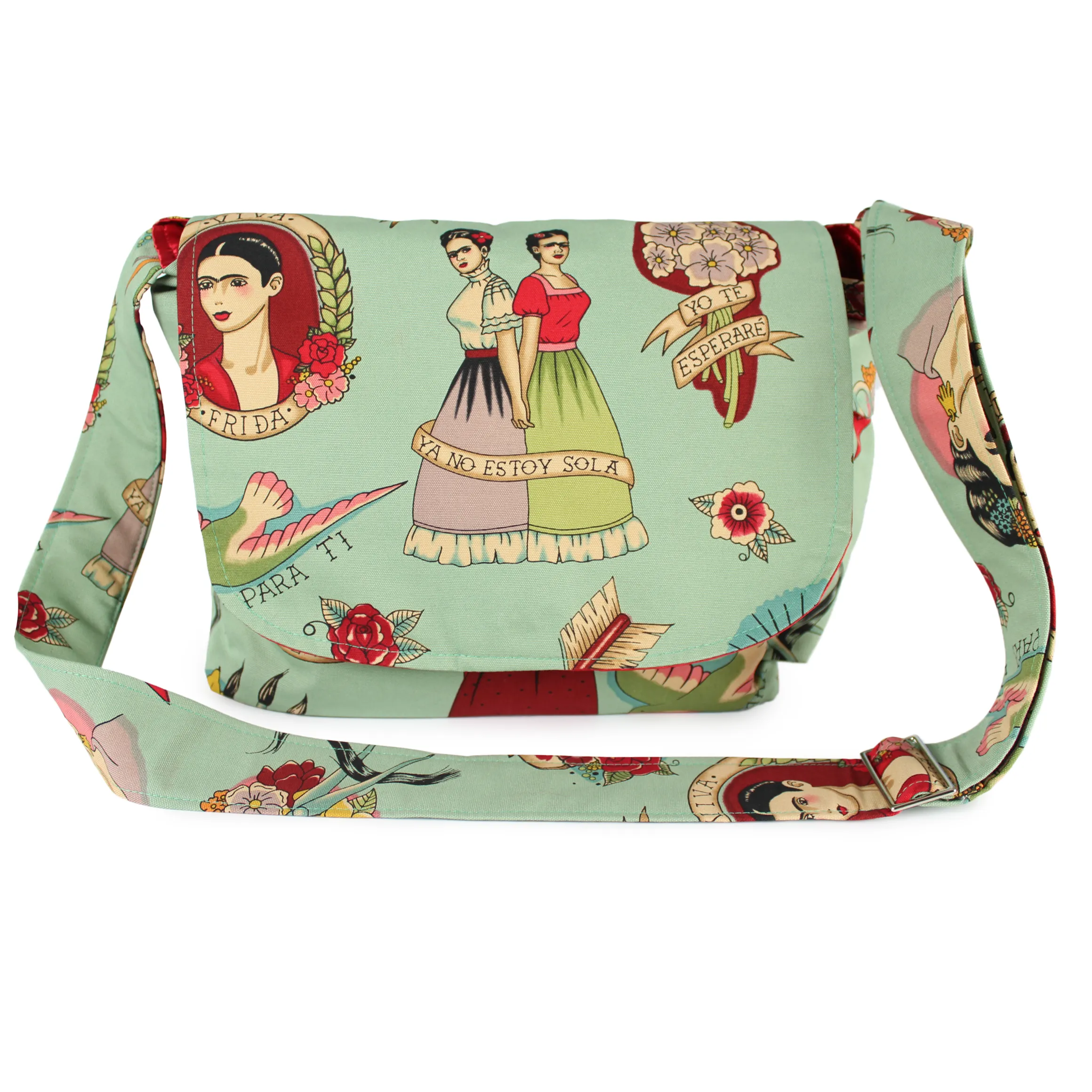 Todo Para Ti Teal Messenger Bag / Teal Frida Messenger Bag