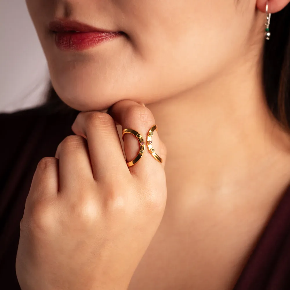 Tourmaline Infinity Ring in Gold