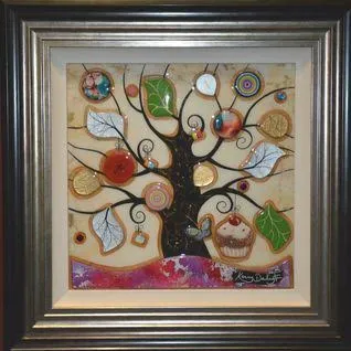 Tree Of Harmony Cupcake Original by Kerry Darlington SOLD