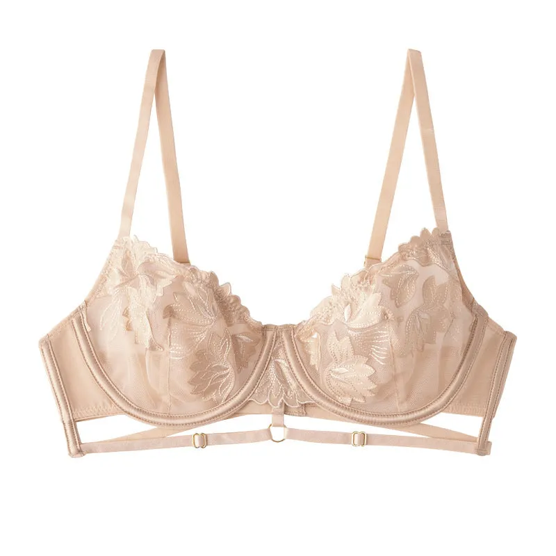 Underwear small chest gathered anti-sagging lace women's thin bra women's adjustable bra